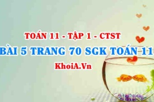 Bài 5 trang 70 SGK Toán 11 Tập 1 Chân trời sáng tạo